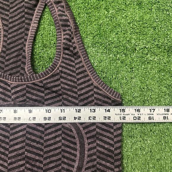 Lululemon Black Cherry Chevron Stripe Racerback Tank Top - Picture 3 of 6